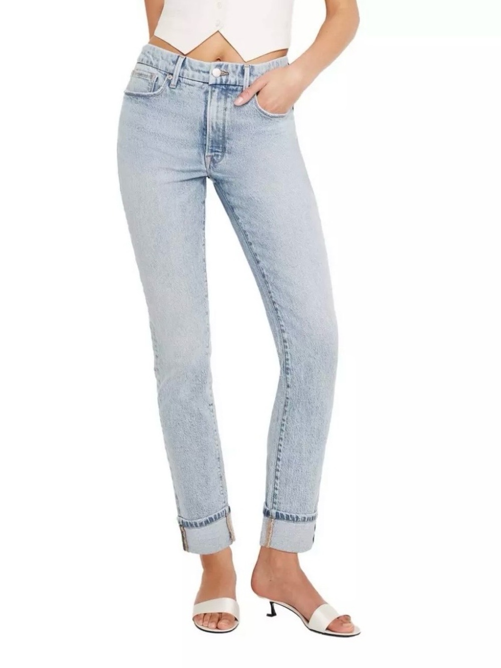 Women's GOOD AMERICAN Good Classic Slim Fit Straight Jeans